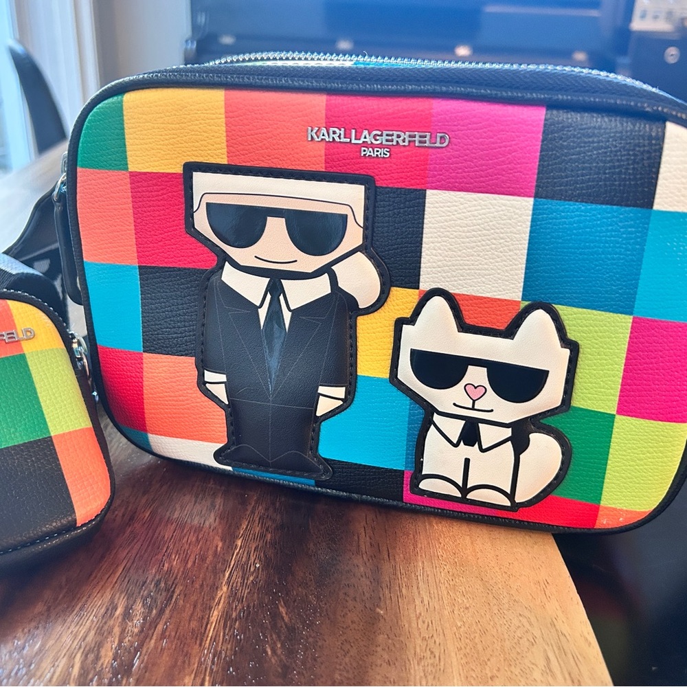 Karl Lagerfeld Colorful Checkered Crossbody Bag